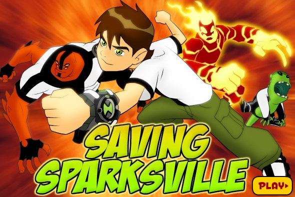 Игра Ben 10 – Saving Sparksville