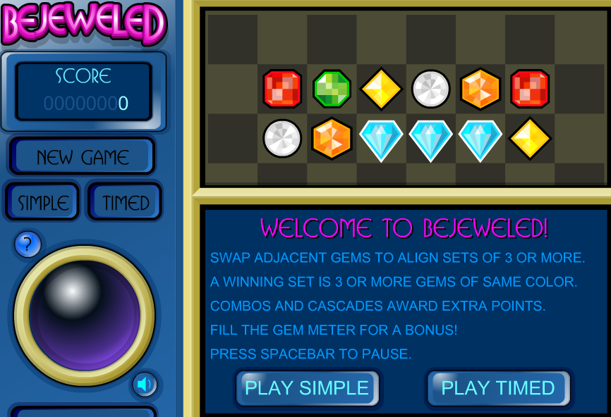 Игра Играть в Bejeweled онлайн
