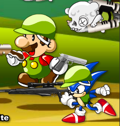 Игра Марио и Соник- стрелялка