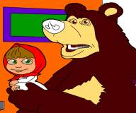 Раскраски:Раскраска Маша и медведь