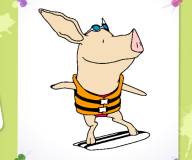 Свинка Оливия:Раскраска свинки Оливии