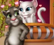 Говорящий кот:Кот Том и Анжела целуются на балконе