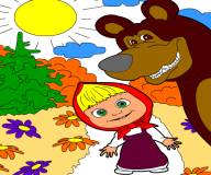 Раскраска Маша и Медведь 3