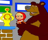 Раскраска Маша и Медведь 2