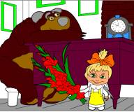 Маша и Медведь:Раскраска Маша и Медведь в школе