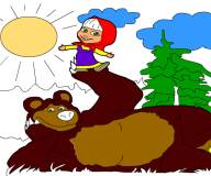 Маша и Медведь:Раскраска Маша и медведь