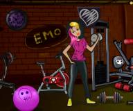 Спортзал и фитнес:Девушка эмо в спортзале