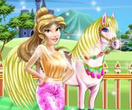 Игры про лошадей:Принцессы Дисней ухаживают за ллошадьми