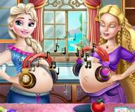 Беременные мамы:Беременные Эльза и Барби