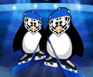 Спортивные игры:Пингвины играю в хоккей