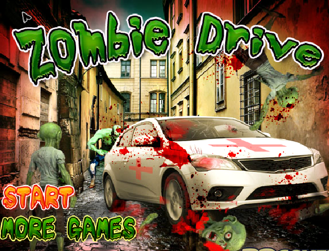 Игра Сбивай зомби на машине