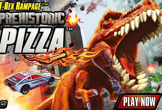 Игра Hot wheels: Тиранозавр и пицца