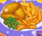 Готовим еду:Куриные наггетсы и картошка фри