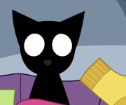 Побег черного котенка