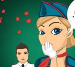 Игры для девочек:Поцелуи в самолете